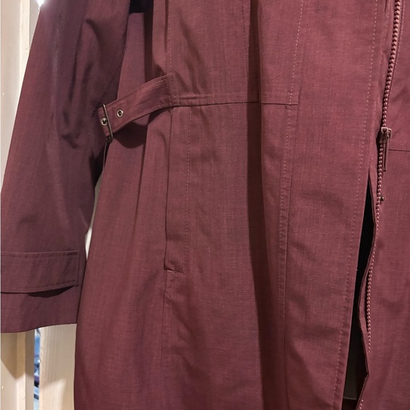 Kirklands Hooded Trench Coat in Burgundy - Picture 2 of 13